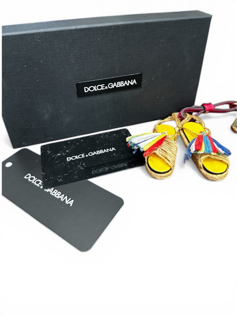 D&G Mini Espadrille Tassel Charm Keychain New With Box
